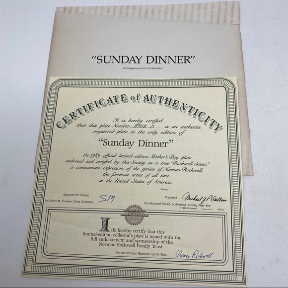 Norman Rockwell Sunday Dinner Plate - Picture 4 of 4